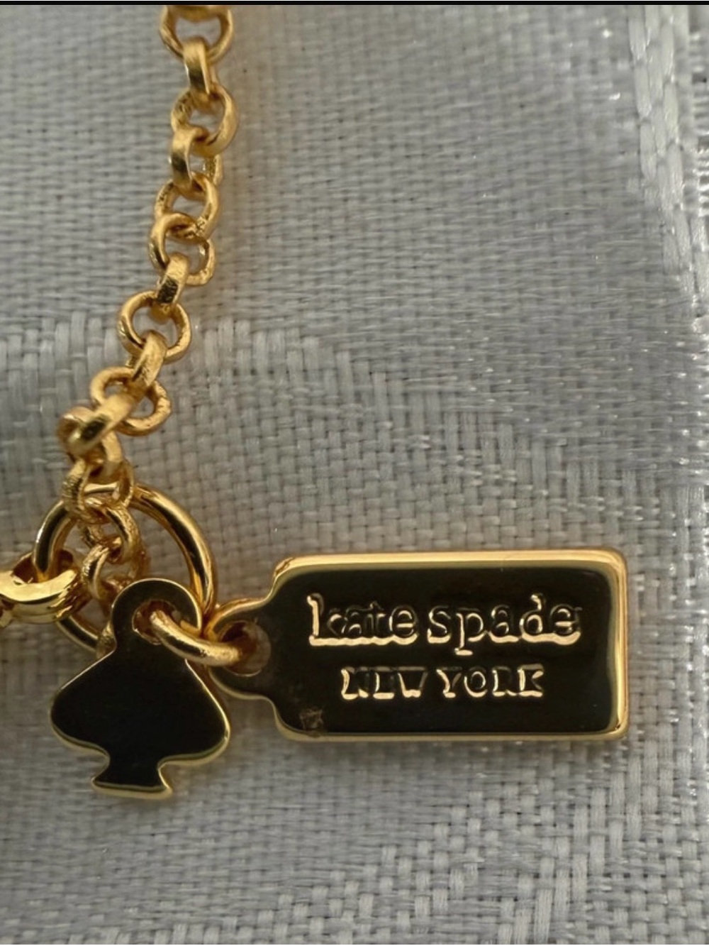 kate spade Gold-Tone Stacked Teacup Necklace with Pink, Blue, Yellow, White - Picture 4 of 6